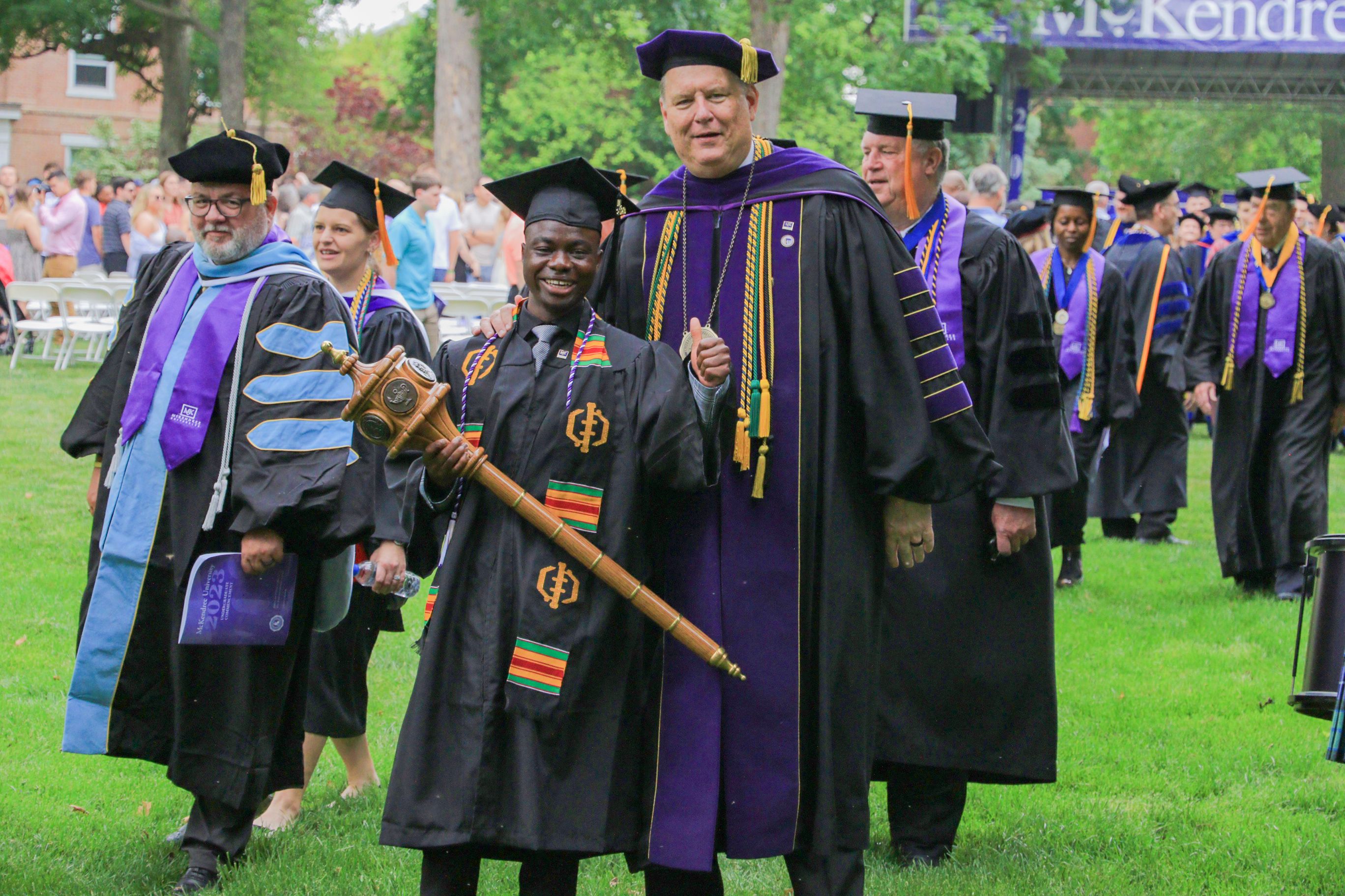 President Dobbins with Students