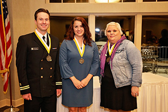 Rising Star honorees Dr. Patrick Sears '08, Erin Conner '08, and Ashley Garland-Simpson '08