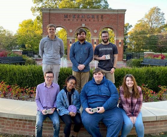 McKendree debaters, front row, Caden Owens, Adeja Powell, Mitch Deleel, Rebecca Postula; back row, Scott Anderson, Kyle Garrett at Kyle Smith competed at the University’s Bearcat Classic and Hunsaker Invitational.