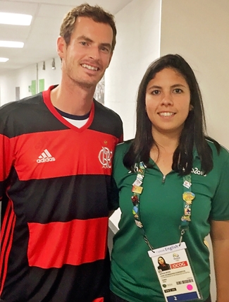 Photo of Nathalia with Andy Murray